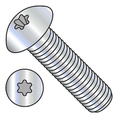 Usa Industrials M4-0.70 x 8 mm Torx Button Machine Screw, Zinc Plated Steel BULK-SCRW-965